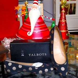 Talbots Black and Gold Flats Size 7